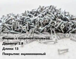 Шуруп с потайной головкой 2.9х13 оцинкованный